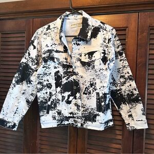 Girls Monochrome Splatter Design Jacket